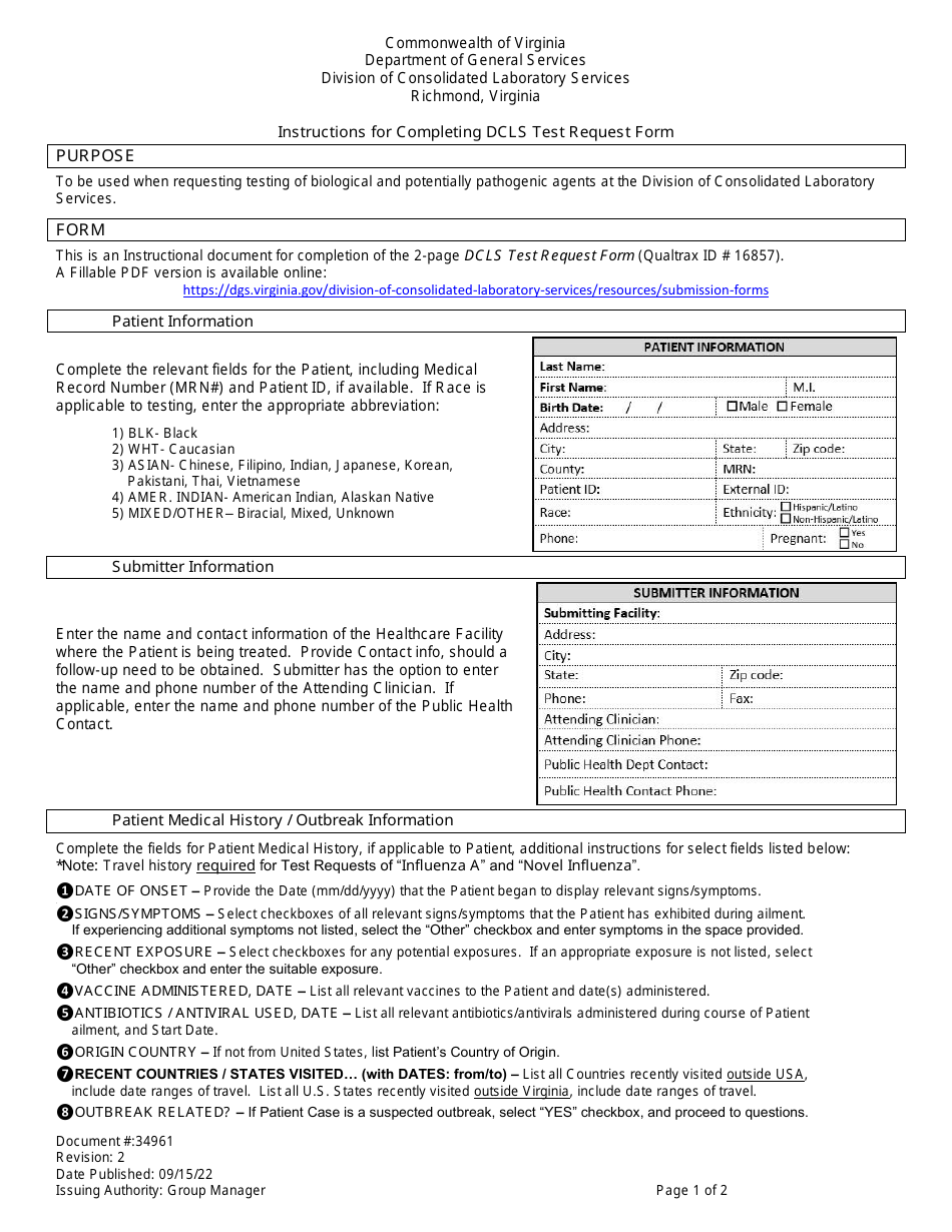 Download Instructions for Form 16857 Dcls Test Request Form PDF 2020 ...