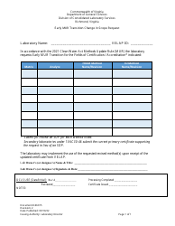 Document preview: Form 46015 Early Mur Transition Change in Scope Request - Virginia