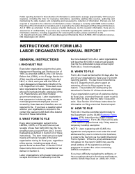 Document preview: Instructions for Form LM-3 Labor Organization Annual Report