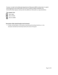 Request Approval Form for Capital Assets Non-construction Project Using Federal Allocations - Nebraska, Page 2