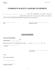 Form AEMS043 Application for Individual Permit to Operate an Agricultural Compost Facility - Oklahoma, Page 4