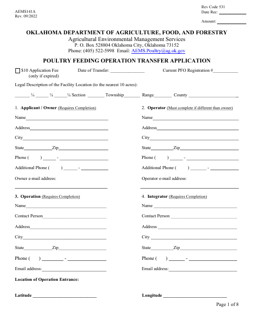 Form AEMS141A  Printable Pdf