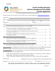 Form AEMS141A Poultry Feeding Operation Transfer Application - Oklahoma, Page 4