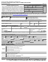 Document preview: Form ODA-0002 Outdoor Advertising (Oda) Display Permit Application - California