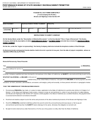 Document preview: Form TR-0001 Performance Bond of State Highway Encroachment Permittee - California