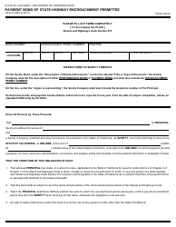 Document preview: Form TR-0018 Payment Bond of State Highway Encroachment Permittee - California