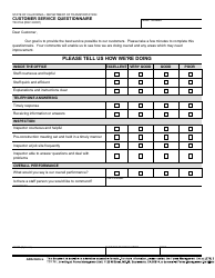 Document preview: Form TR-0164 Customer Service Questionnaire - California
