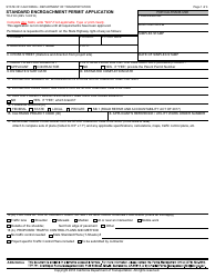 Document preview: Form TR-0100 Standard Encroachment Permit Application - California