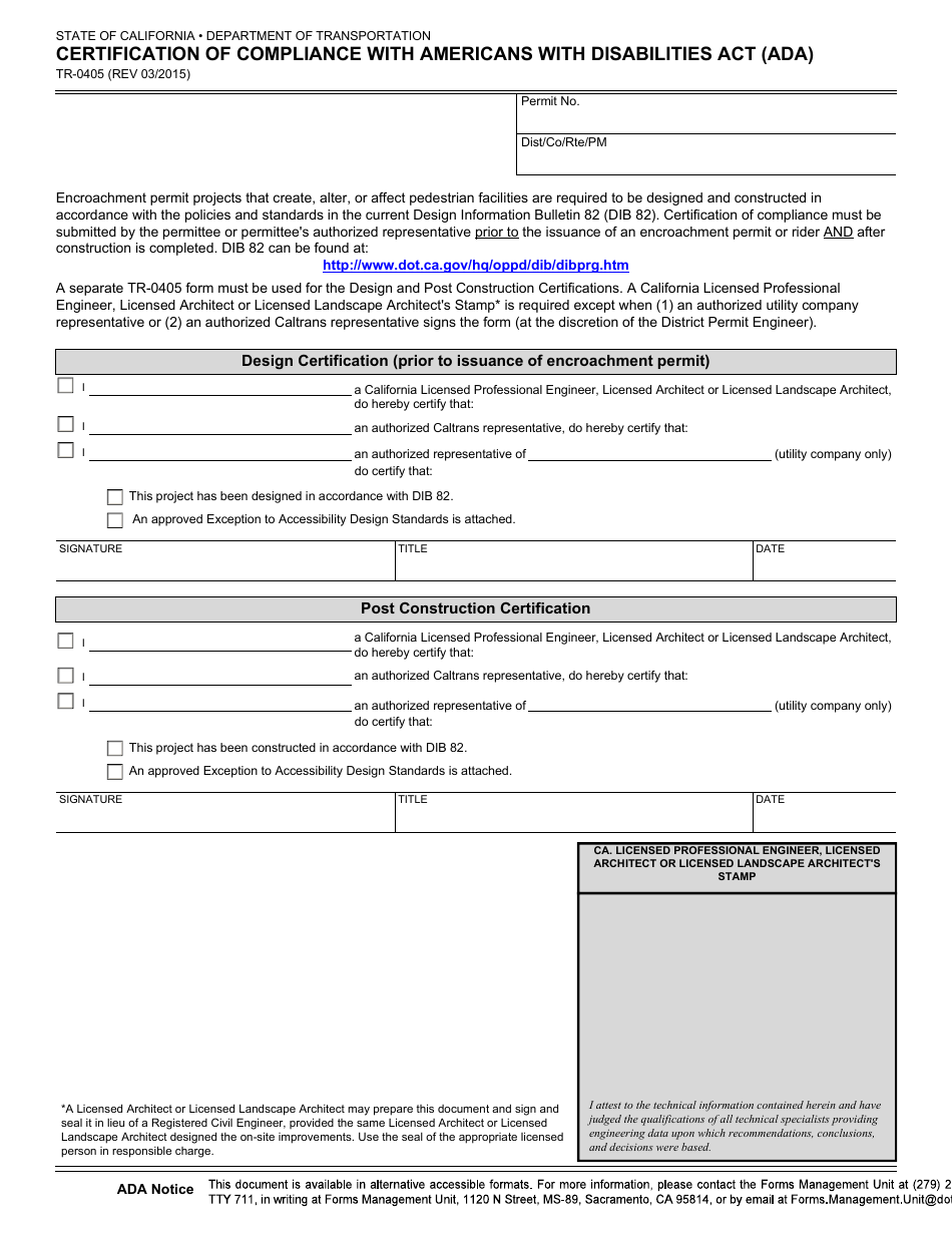 Form TR-0405 - Fill Out, Sign Online and Download Fillable PDF ...