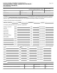 Form TR-0154 Encroachment Permit Administrative Route Slip Special Projects - California