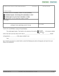 Form SC-1008 Affidavit for Subpoena Duces Tecum - County of Santa Barbara, California