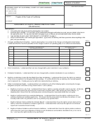Form SC-3085 Advisement of Rights, Waiver and Plea Form (Misdemeanor) - County of Santa Barbara, California