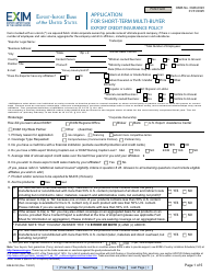 Form EIB-92-50 Application for Short-Term Multi-Buyer