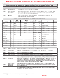 Form REV-336 Application for Pennsylvania Boat Registration and/or Boat Title - Pennsylvania