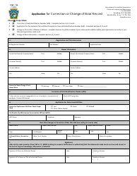 Form PFBC-T10 Application for Correction or Change of Boat Record - Pennsylvania
