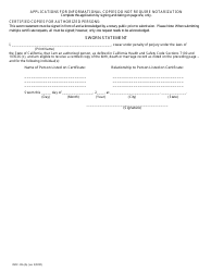 Form 280C-106 (B) Application for Birth, Death or Marriage Certified Copies Lnu Exempt - Napa County, California, Page 2