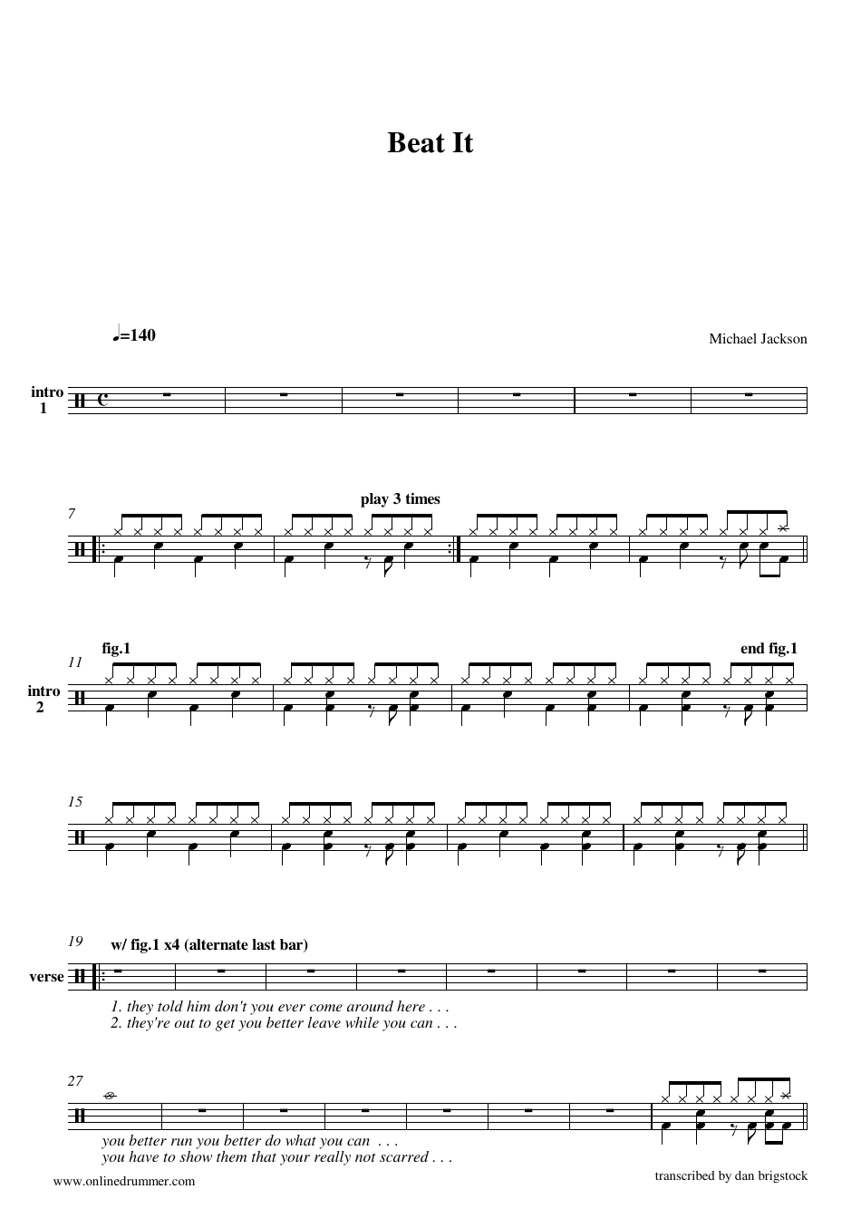 Basic Drum Beats Sheet Lasemcms
