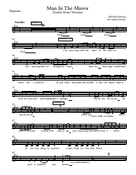 Michael Jackson - Man in the Mirror Soprano Sheet Music (&#039;joyful Noise&#039; Version)