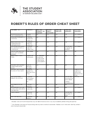 Document preview: Robert's Rules of Order Cheat Sheet - the Student Association at Durham College and Uoit - Ontario, Canada