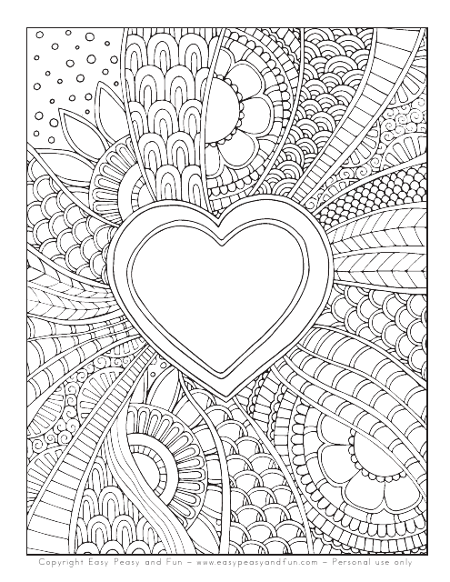 Doodle Heart Coloring Sheet