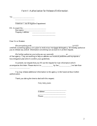 Sample Foreclosure Prevention Counseling Forms - National Consumer Law Center, Page 2