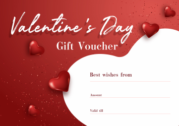 Valentine&#039;s Gift Certificate Template - Red Hearts