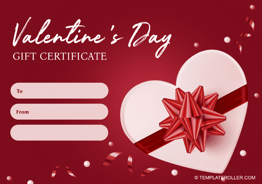 Valentine's Gift Certificate Template - Gift