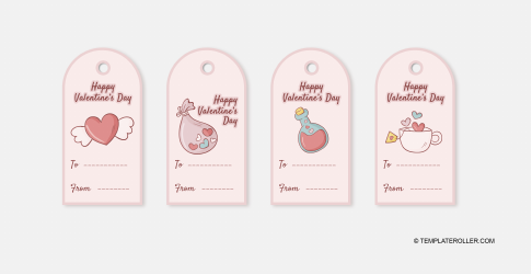 Document preview: Valentine's Day Gift Tag Template - Beige