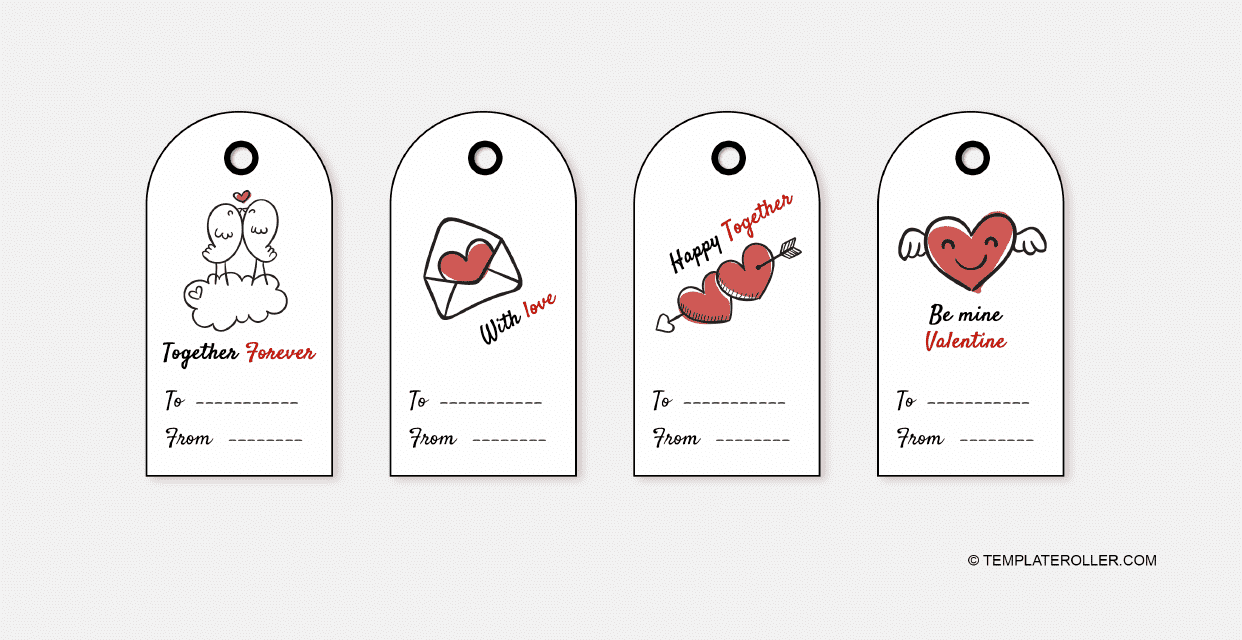Valentine's Day Gift Tag Template - White