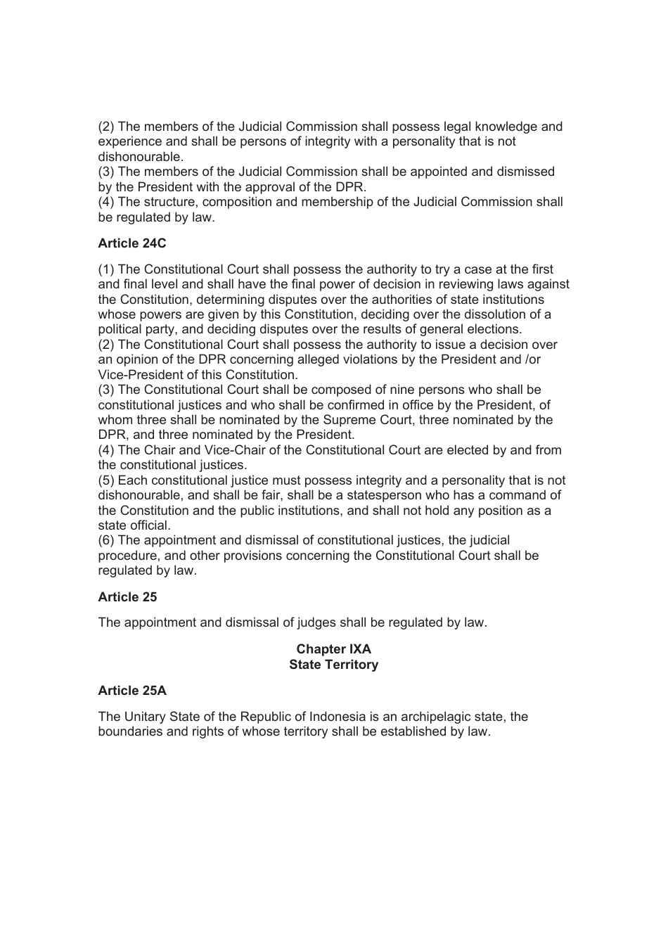The 1945 Constitution of the Republic of Indonesia - Unofficial Translation, Page 12