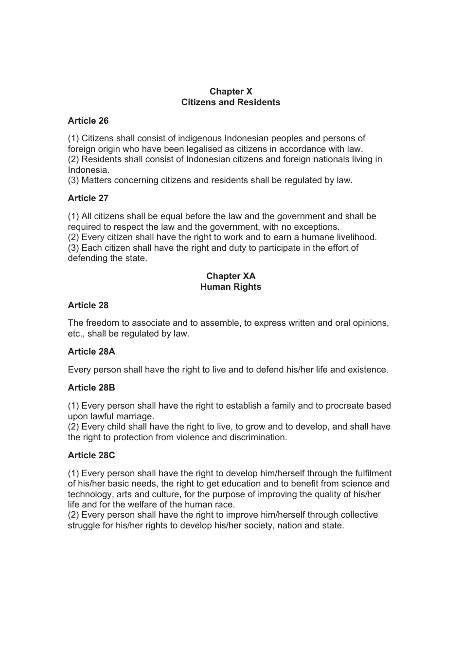 The 1945 Constitution of the Republic of Indonesia - Unofficial Translation, Page 13