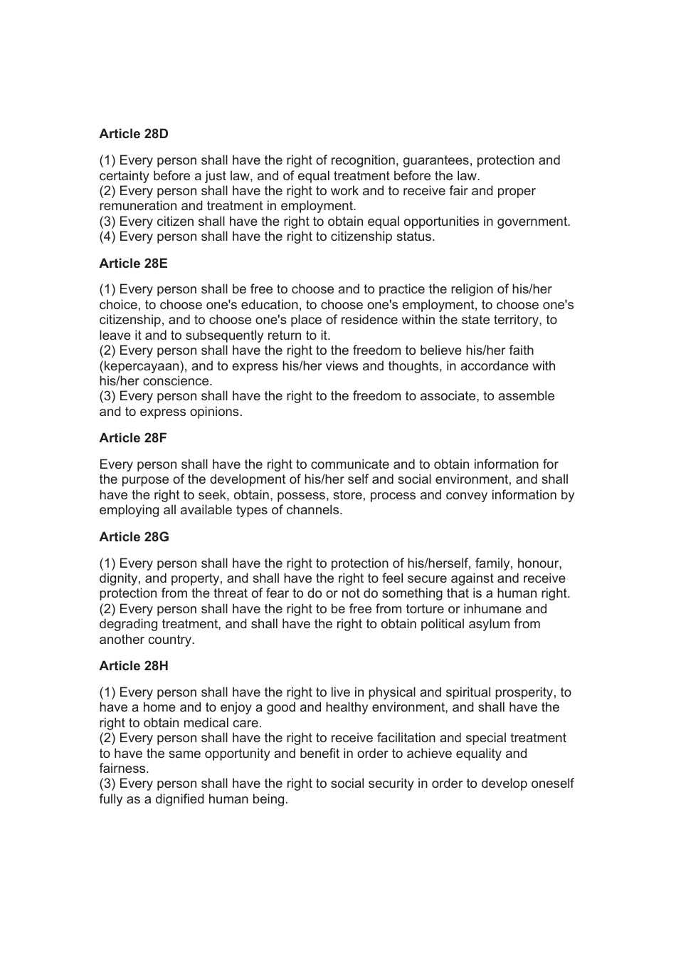 The 1945 Constitution of the Republic of Indonesia - Unofficial Translation, Page 14