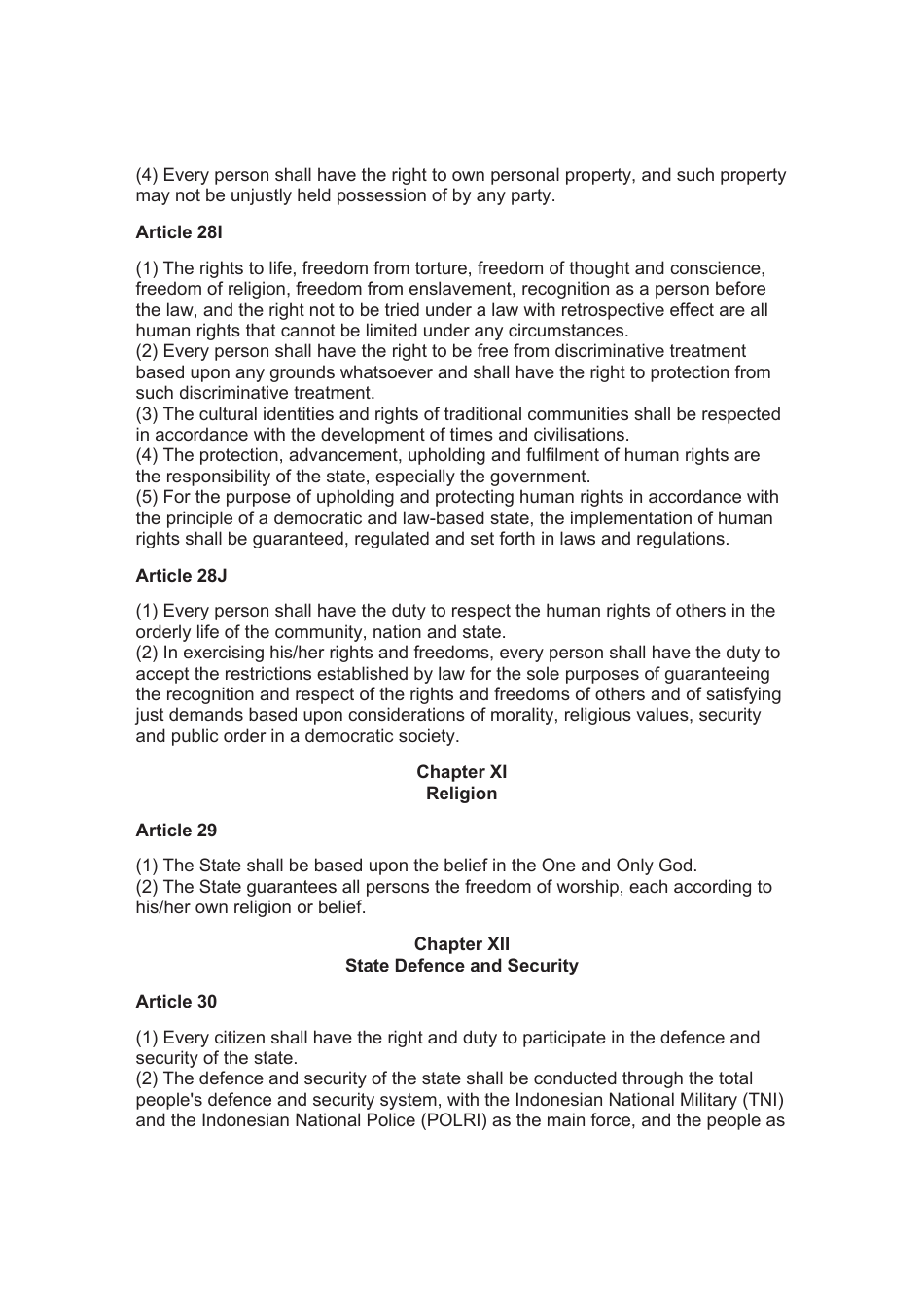 The 1945 Constitution of the Republic of Indonesia - Unofficial Translation, Page 15