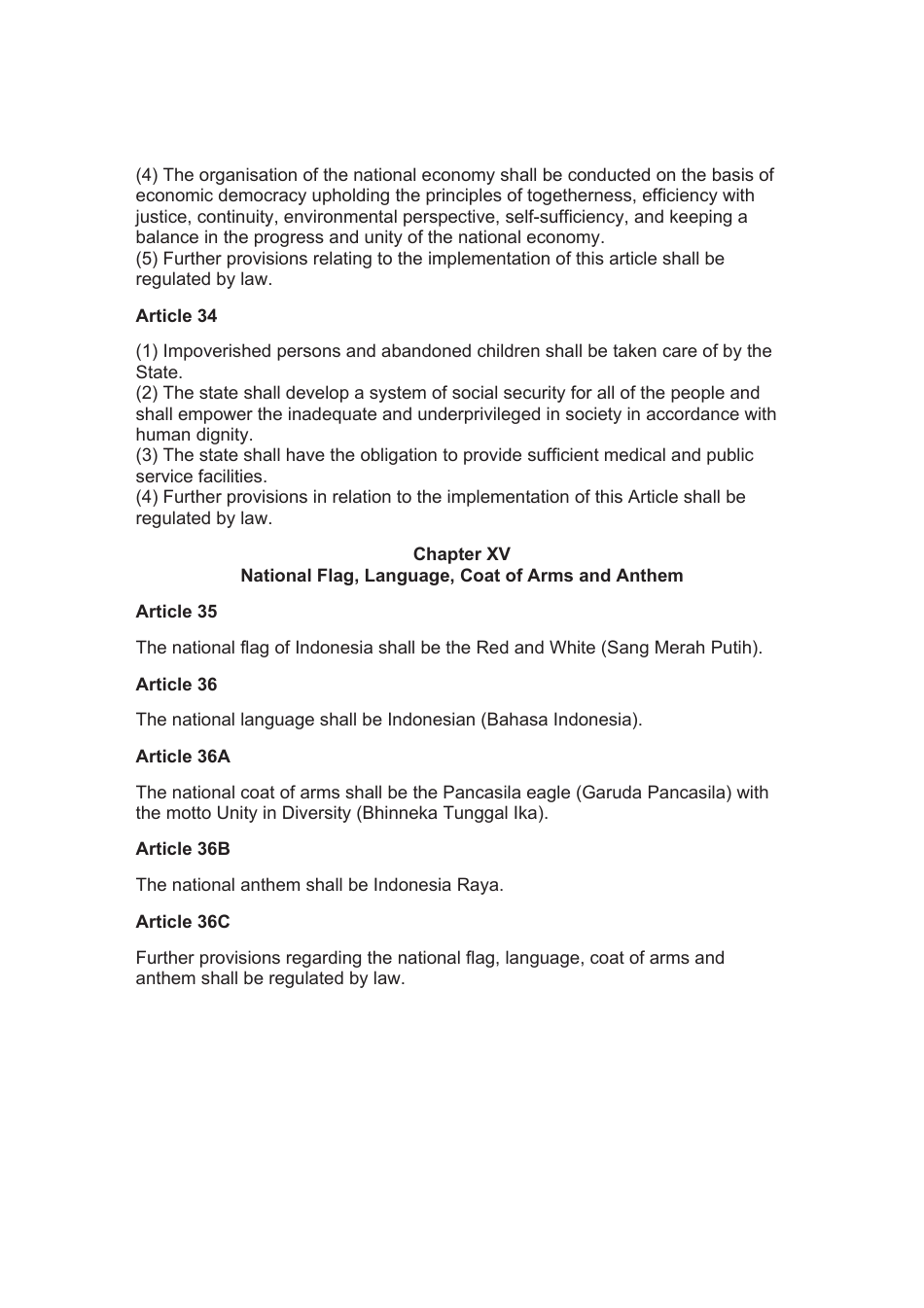 The 1945 Constitution of the Republic of Indonesia - Unofficial Translation, Page 17