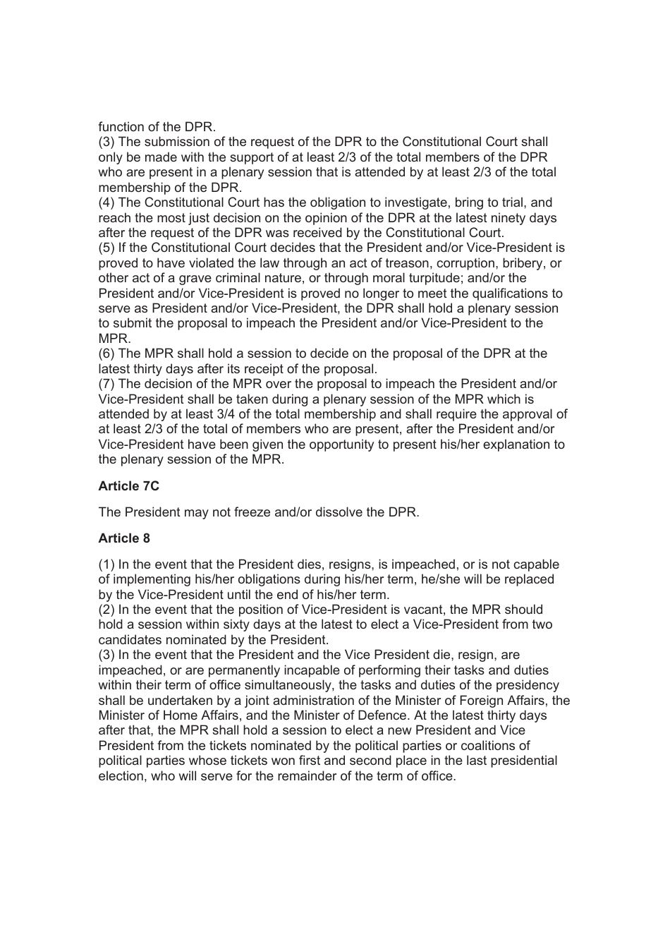 The 1945 Constitution of the Republic of Indonesia - Unofficial Translation, Page 4