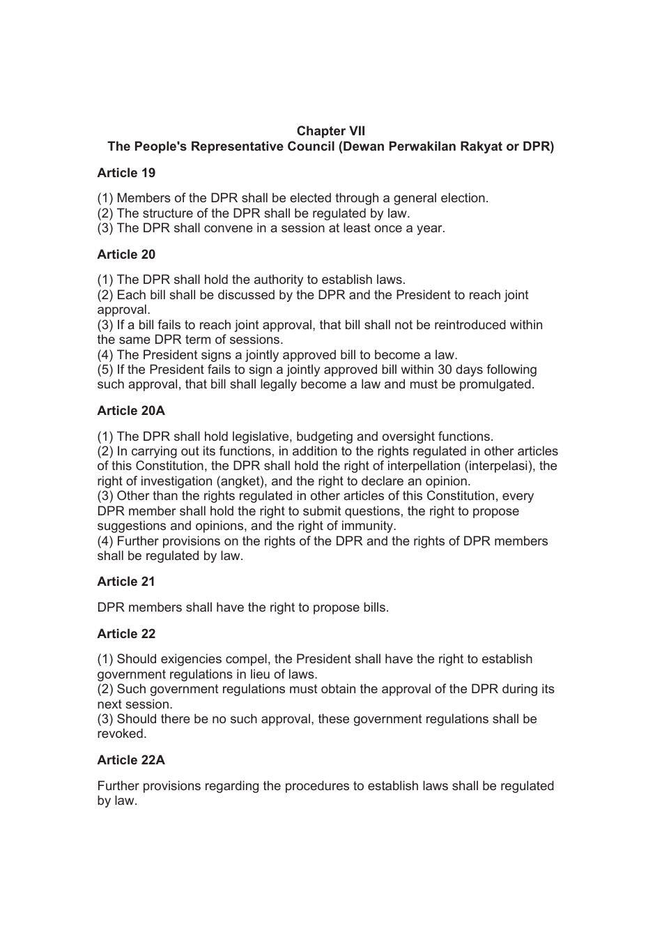 The 1945 Constitution of the Republic of Indonesia - Unofficial Translation, Page 8