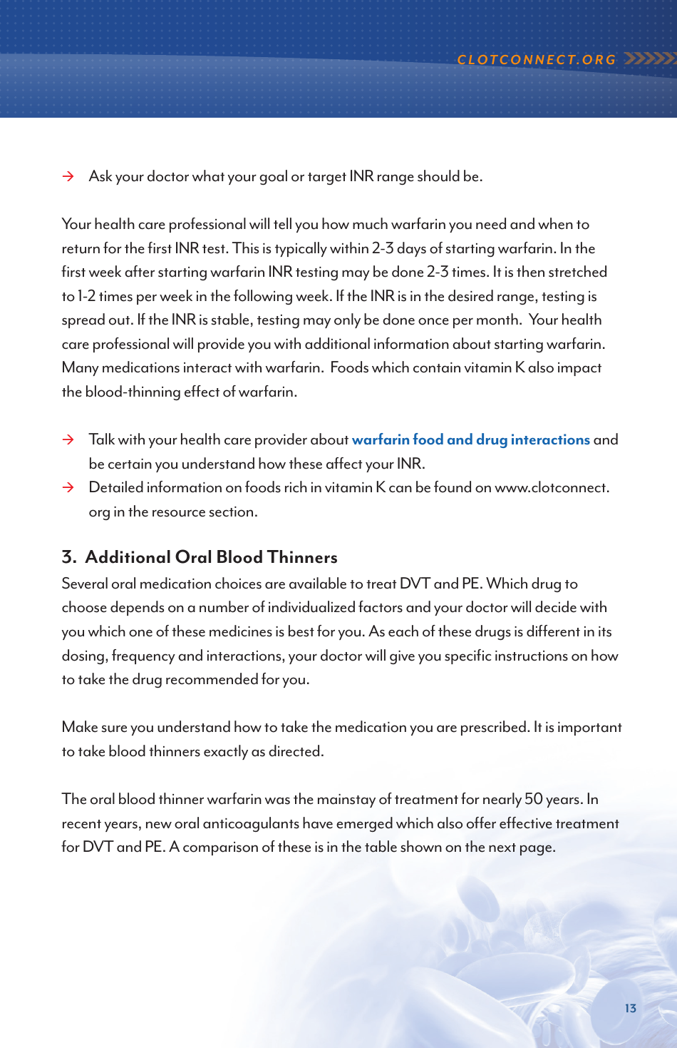 Deep Vein Thrombosis and Pulmonary Embolism - Information for Newly Diagnosed Patients - North Carolina, Page 13