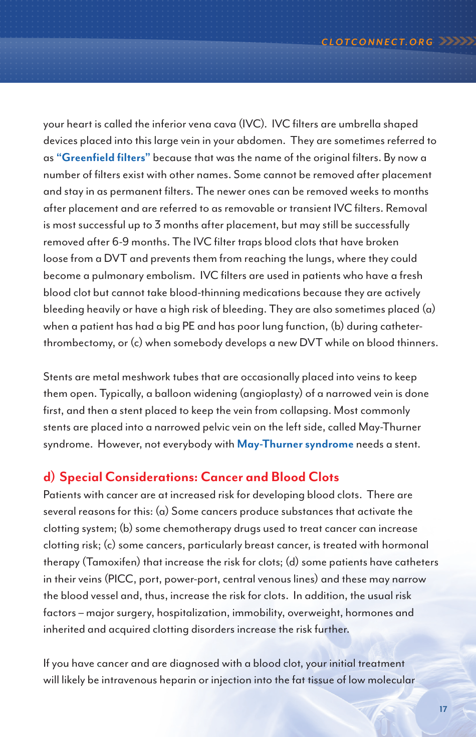 Deep Vein Thrombosis and Pulmonary Embolism - Information for Newly Diagnosed Patients - North Carolina, Page 17