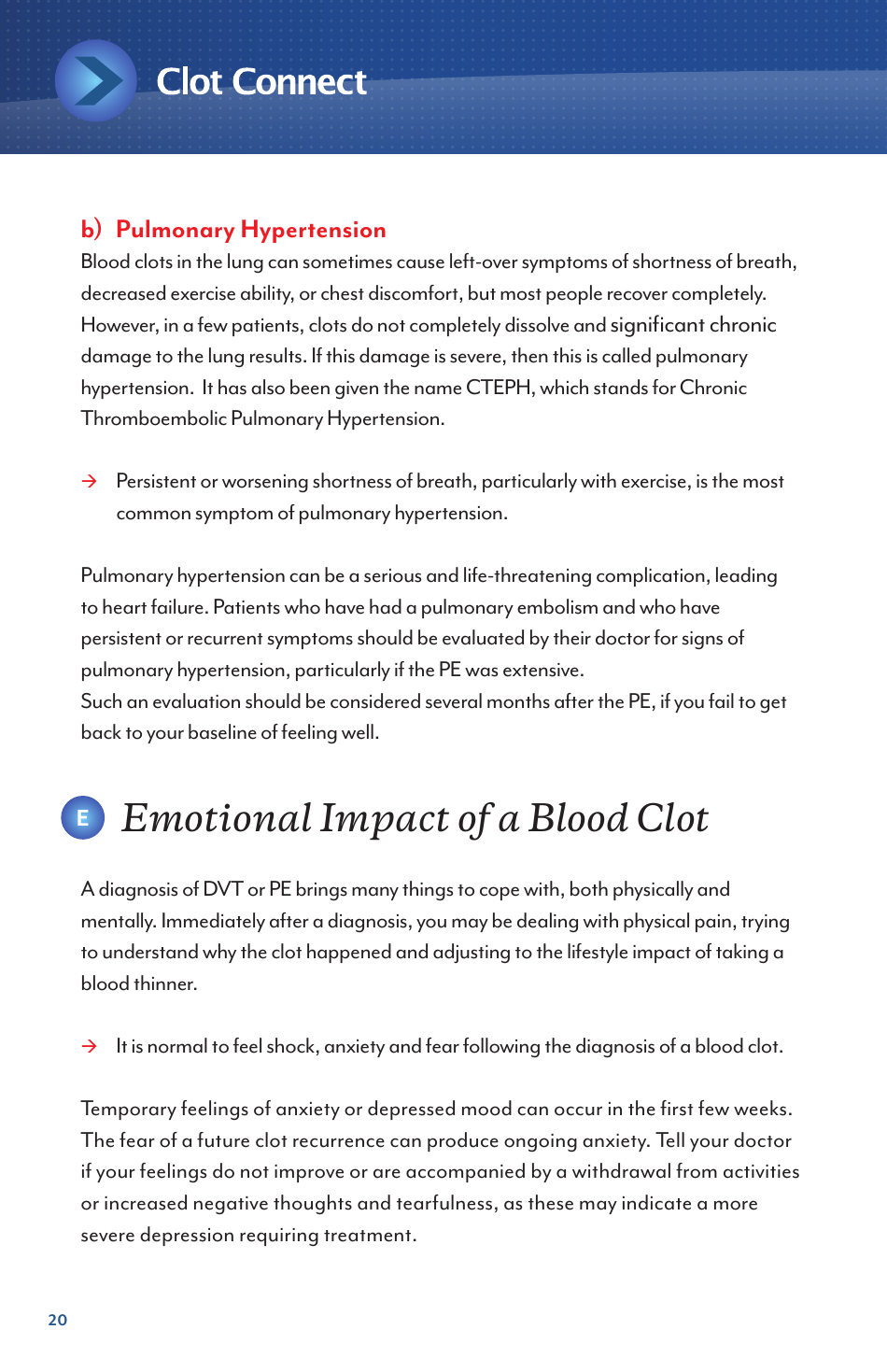Deep Vein Thrombosis and Pulmonary Embolism - Information for Newly Diagnosed Patients - North Carolina, Page 20