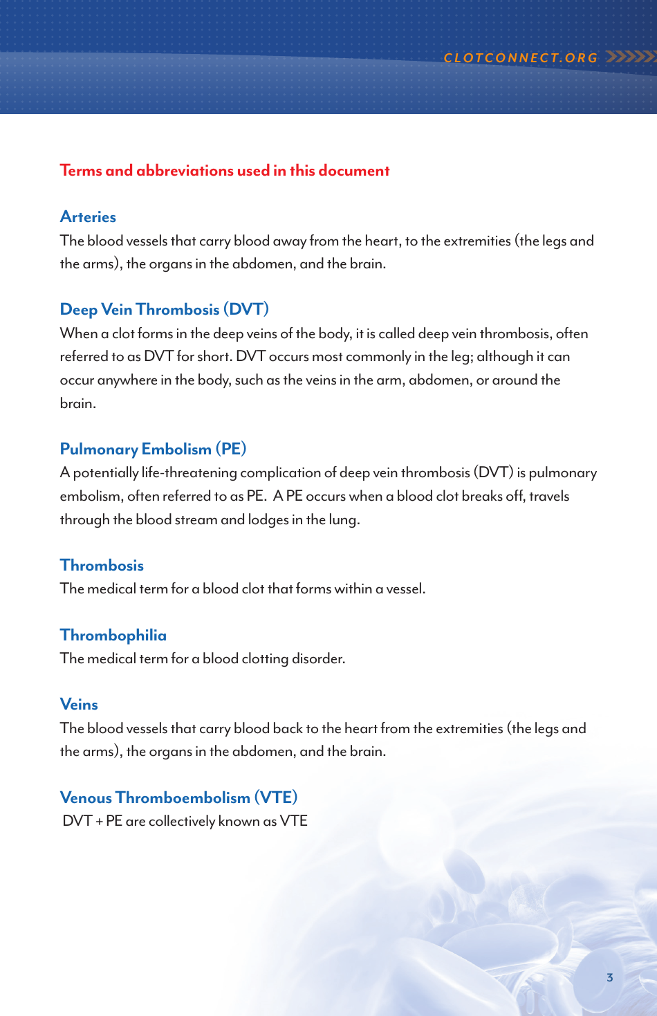 Deep Vein Thrombosis and Pulmonary Embolism - Information for Newly Diagnosed Patients - North Carolina, Page 3