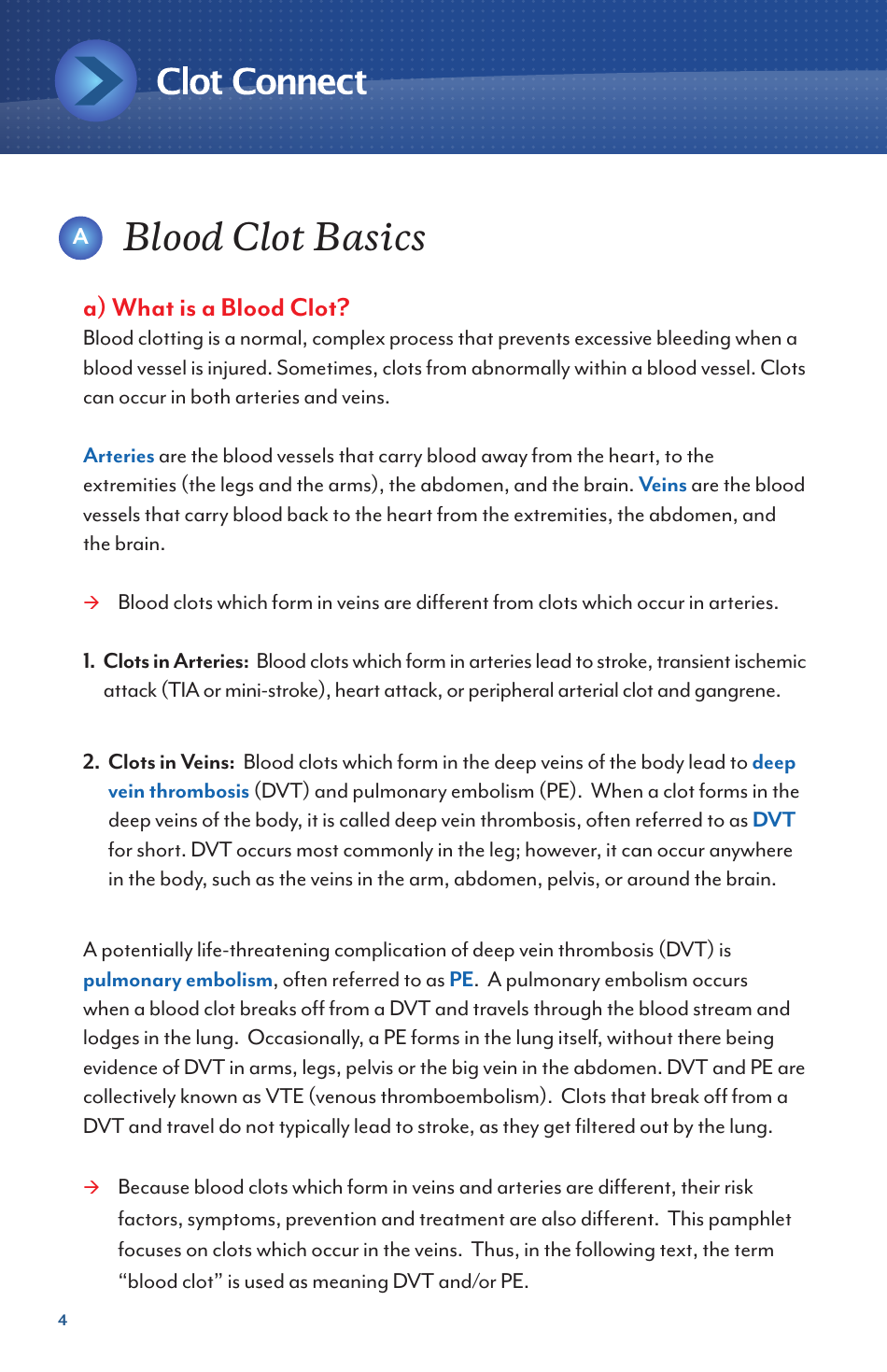 Deep Vein Thrombosis and Pulmonary Embolism - Information for Newly Diagnosed Patients - North Carolina, Page 4