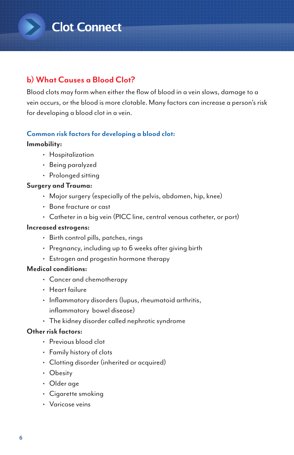 Deep Vein Thrombosis and Pulmonary Embolism - Information for Newly Diagnosed Patients - North Carolina, Page 6