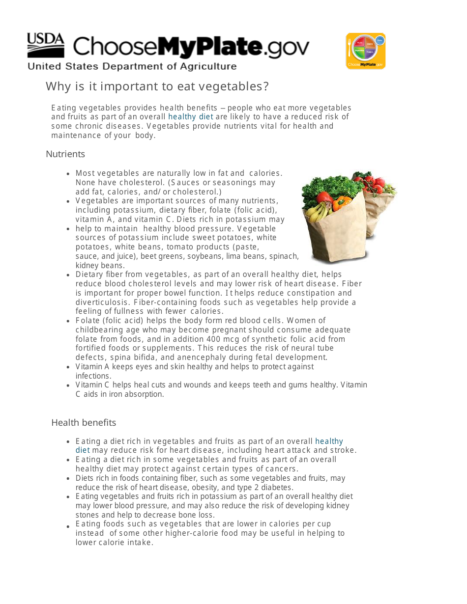 Why Is It Important to Eat Vegetables? Fill Out, Sign Online and