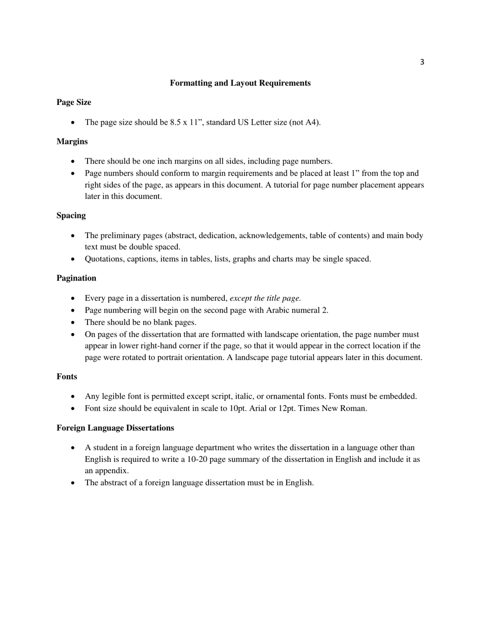 dissertation formatting guidelines