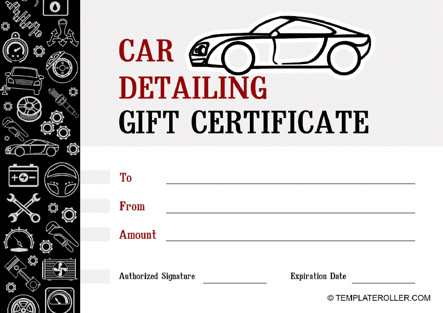 Car Detailing Gift Certificate - Black