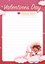 Document preview: Valentine's Menu Template - Angel