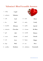 Valentine&#039;s Day Word Scramble - Sweet Heart, Page 2