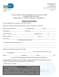 Fire &amp; Going-Out-Of-Business Sales &amp; Auctions Permit Application - Miami-Dade County, Florida