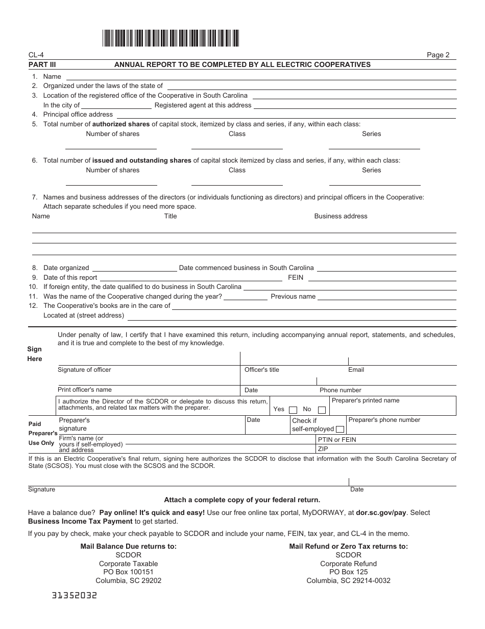 Form CL-4 Download Printable PDF or Fill Online Annual Report of ...