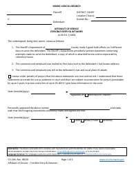 Document preview: Form CV-204 Affidavit of Service - Forcible Entry & Detainer - Maine